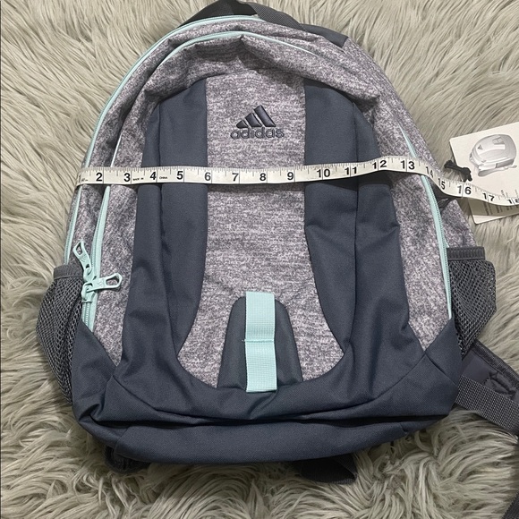 Adidas Heather Gray and Teal Backpack - Picture 4 of 7